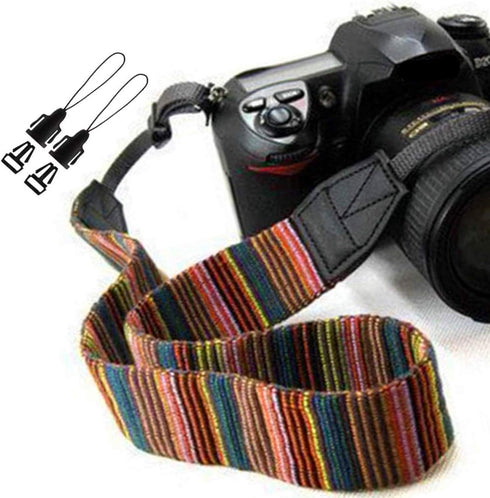 WANBY Multicolor Canvas Camera Strap, Neck Shoulder Strap with Quick Release Buckles for DSLR SLR