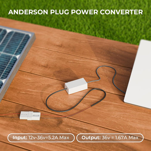 Steinwhale 50A 12-36V 36V 189AWG, Anderson Plug to DC Female Adapter Cable with Built-in to Boost Converter