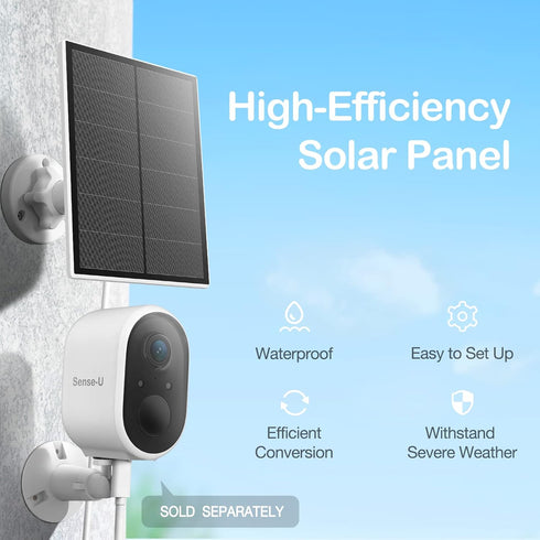 Sense-U Mini Solar Panel, 3.3w Charger with USB-B Output for Sense-U Outdoor Security Camera and 5V Devices