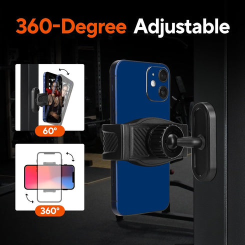 HOYXUN 360 Magnetic Phone Holder for Gym, Adjustable Strong Magnet Base Mount, Universal Magnetic Phone Mount