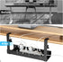 No Drilling Under Desk Cable Management, Metal Cable Management Tray with Clamp, Retractable Power Strip Holder