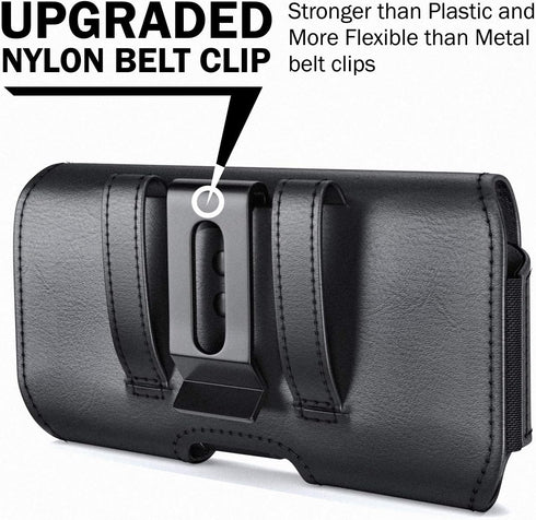 DeBin Holster for iPhone 15, 15 Pro, Galaxy S24, S23, S22, Cell Phone Belt Holder Pouch, Black