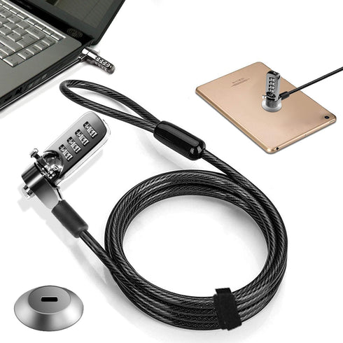 Computer Laptop Cable Lock, 6.23ft Security Cable with 4 Digital Password Protection
