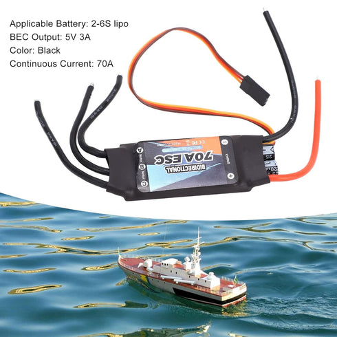 70A Bidirectional RC Brushless ESC Electronic Components RC Electric Speed Controller for RC Car Boat Underwater