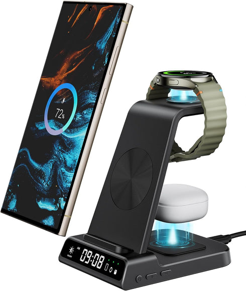 4 in 1 Wireless Charger Station for Samsung Devices, Galaxy S24 Ultra/Z Fold6/Z Flip6, Watch 7/Ultra/6/5 Pro