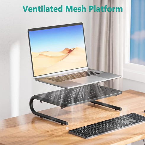 WALI Laptop Riser and Monitor Stand for Desk, Organizer for Monitor and Printer, Home, Office, School (STT001), 1 Pack,