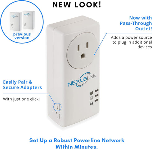 G.hn Powerline Ethernet Adapter, 1200 Mbps, Gigabit Port, Home Network Expander for Online Gaming, Video Streaming,