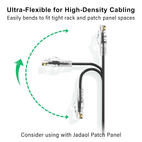 Cat6A 1.5ft 24-Pack, 10Gbps Cat8 Cat7 Jadaol Patch Cables Support Network, Snagless Ethernet Patch Cable for Short