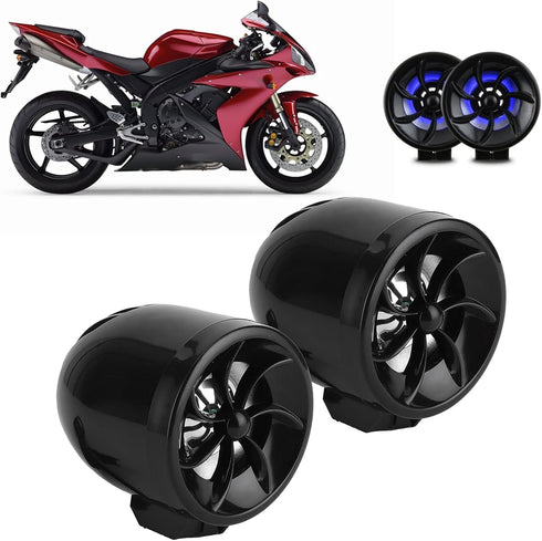 Motorcycle Speaker, 12V Audio Music Amplifier High Power Loudspeaker with Light Effect