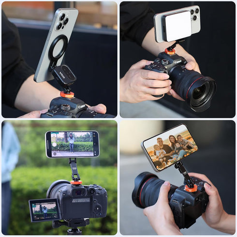 VRIG MG-28 1/4" 17 16 15 14 13 12 Magnetic Phone Tripod Mount for magsafe, Thread & Cold Shoe Camera Phone Mount