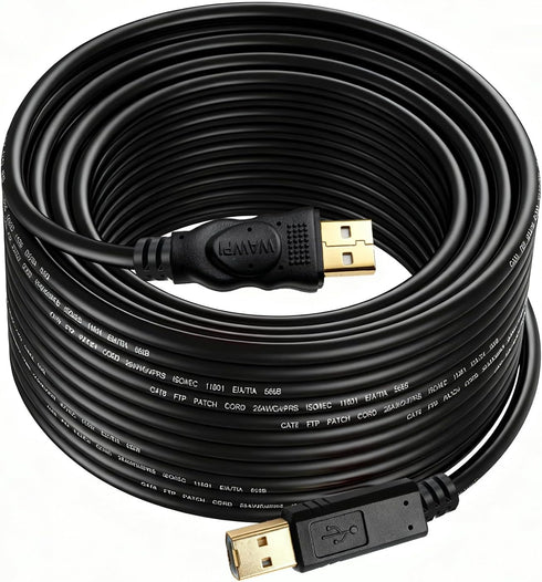 30ft USB 2.0 A to B Printer Cable for Printers, Scanners &