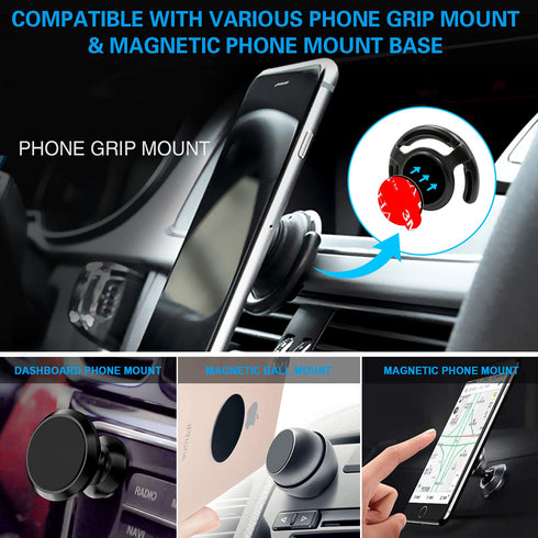 volport 3M Sticky Adhesive Replacement Compatible with Socket Mount Base, 10 Pack VHB Sticker Pads for Car Magnetic