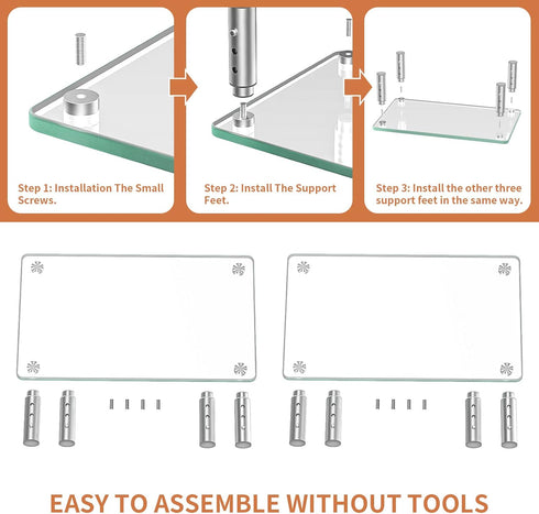 Hemudu 2 Pack Monitor Stand, 3 Adjustable Height Riser, Desktop Organizer for PC, Laptop