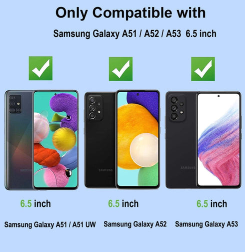 3 Pack Anti Blue Light Tempered Glass Screen Protector Compatible with Samsung Galaxy A53/A52/A51, 9H Hardness HD Film