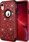 Hython Compatible with iPhone XR Case, Heavy Duty Full-Body Defender Protective Bling Glitter Sparkle Hard Shell Armor