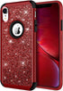 Hython Compatible with iPhone XR Case, Heavy Duty Full-Body Defender Protective Bling Glitter Sparkle Hard Shell Armor