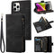 RANYOK Wallet Case for iPhone 12/12 Pro - Premium PU Leather Zipper Flip Folio Wallet with RFID Blocking and Kickstand