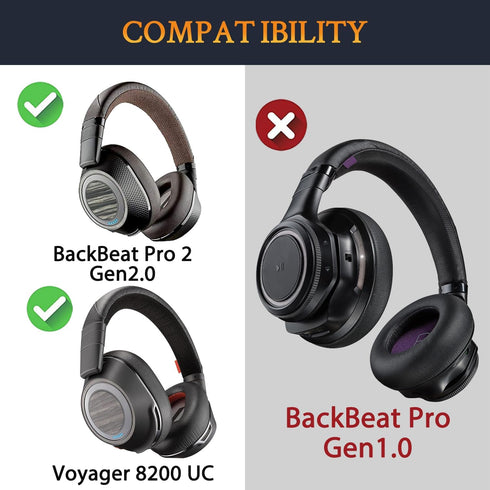 SOULWIT Cooling Gel Earpads Replacement for Plantronics BackBeat Pro 2, Voyager 8200 UC Headphones, Noise Isolation Foam