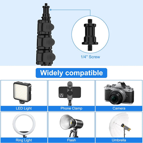 Anautin 6.6ft/2m 13lb/6kg Extendable Light Stand Photography, Light Tripod Stand for Travel, Heavy Duty Studio Lighting