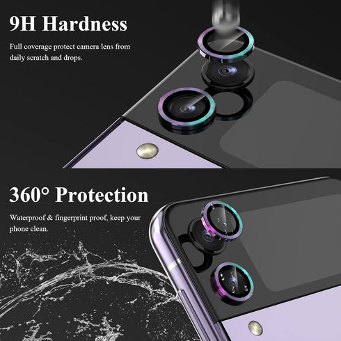 YWXTW Tempered Glass Camera Lens Protector for Samsung Galaxy Z Flip 4, Anti-Scratch Metal Cover, 1 Pack