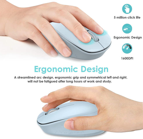LeadsaiL 2.4GHz 3 1600 Wireless Mouse for Laptop, Silent USB Mouse, Slim Optical Mouse with Buttons, DPI, Works