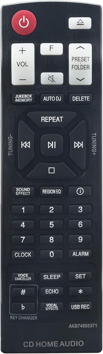 AKB74955371 Replacement Remote for LG Mini Hi-fi System CK99 CKS99F, Compatible with AKB74955336, AKB74955375.