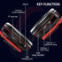 Bluetooth Wireless Over Ear Headphones, HiFi Stereo Sound Foldable Headphones with Colorful LED Lights, Built-in Mic,