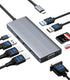 GIISSMO USB C Docking Station 3 Monitors HDMI Adapter for Dell HP Lenovo,