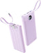 Coowisty Portable Charger with Built-in Cable, 10000mAh Slim USB C Power Bank, External