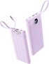 Coowisty Portable Charger with Built-in Cable, 10000mAh Slim USB C Power Bank, External