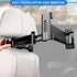 Universal Phone Mount Holder for Car - Black Car Phone Holder Mount iPad Back Seat Switch Head Rest Mount - Adjustable