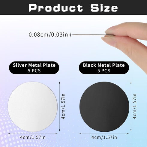 10PCS Phone Metal Plates for Magnetic Car Phone Holders, Strong Self-Adhesive Phone Metal Magnet Stickers for Magnetic