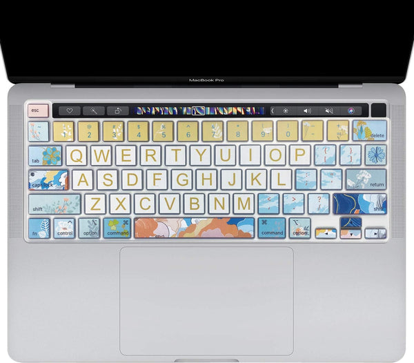 Silicone Keyboard Cover Skin for 2020 MacBook Pro 13" & 2019 2020 MacBook Pro 16" with Touch Bar, Litter Flowers