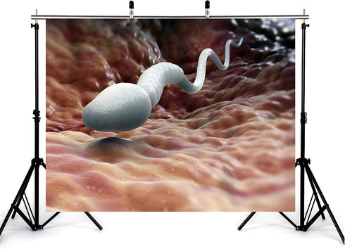 KeyWork 8x5ft Sperm Cell Backdrop Microscopic Reproductive Tissue View Photography Background for Medical Conference