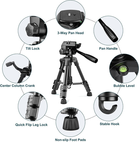 JOILCAN Mini Tripod for Camera, 25-inch Aluminum Tabletop Tripod with Remote and Holder for DSLR, Projectors