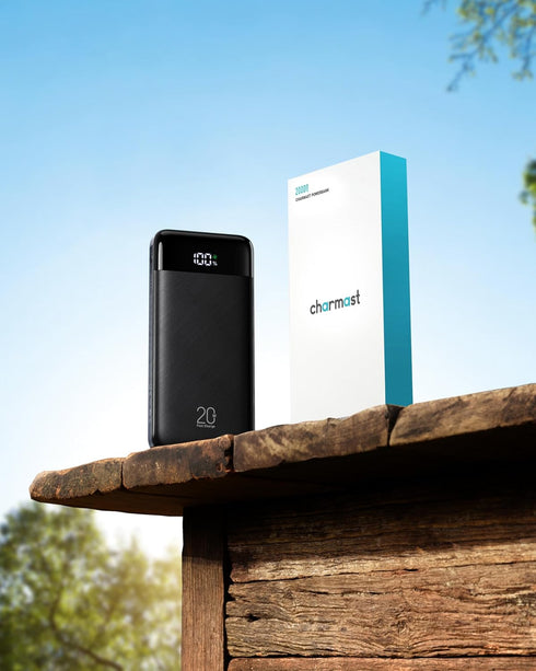 Charmast Power Bank 20000mAh, 20W Fast Charging Portable Charger with Built-in Cables, Slim Battery Pack for iPhone,