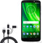 BoxWave Cable Compatible with Motorola Moto G6 Play, AllCharge 3-in-1 Cable for Motorola Moto G6 Play - Jet Black