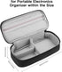 Electronics Travel Organizer Bag, Portable Case for Cables, Charger, Power Bank & Hard Drive (Black), Large