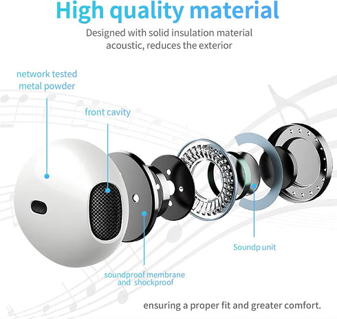 Wired Earbuds Headphones 4 Pack, 3.5mm Jack Ear Buds with Microphone and High Sound Quality, Headphones Compatible with Computer Laptop iPad and Android Phones in School Office and Home