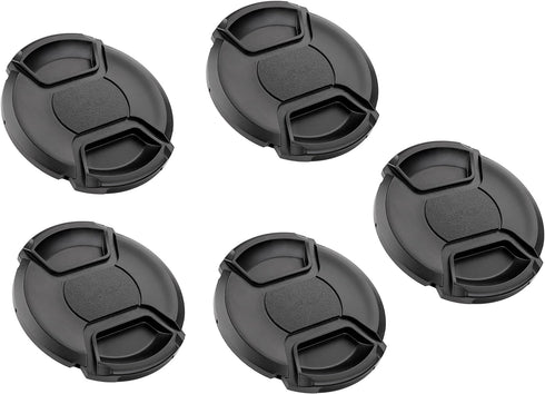 (5 Pcs Bundle) 77MM Front Lens Filter Snap On Pinch Cap for DSLR SLR Camera