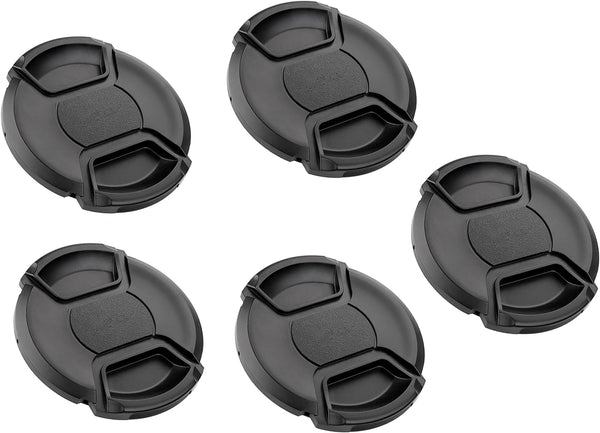 (5 Pcs Bundle) 77MM Front Lens Filter Snap On Pinch Cap for DSLR SLR Camera
