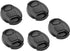 (5 Pcs Bundle) 37MM Lens Cap, Snap On Pinch Cap, Protector Cover for DSLR SLR Camera Lens