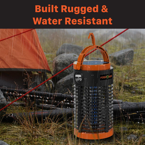 FosPower Bug Zapper Outdoor - 5-in-1 3300V Mosquito Zapper with 29600mWh Power Bank, Flashlight, Reading Light, SOS
