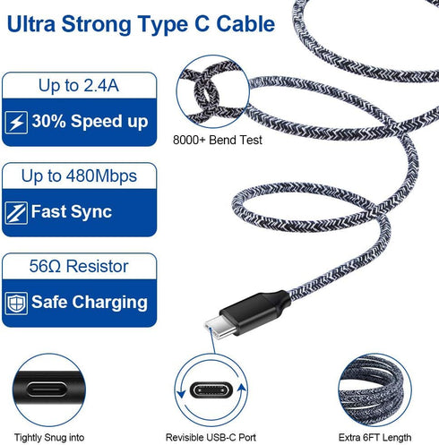 USB Type C Charger Fast Charging for Moto One 5G/5G UW/Ace/G Stylus/G Play/G Power/G6/G7 Power/Z4