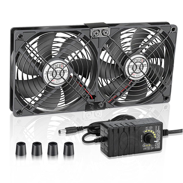 Server Cooling 2 x 120mm Big Airflow Computer Fan 110V-240V with AC