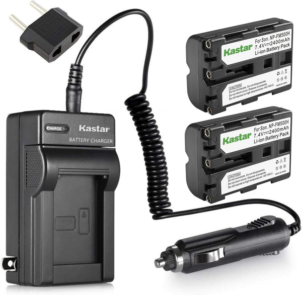 Kastar NP-FM500H Battery and Charger Kit (2-Pack) for Sony DSLR-A100 A200 A300 A350 A450 A500 A550 A560 A580 A700 A850