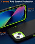iPhone 13 Case (6.1") with 2 Tempered Glass Screen Protectors, Heavy Duty Military-Grade Full Body Drop Protection