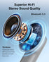 Wireless Earbuds with 42H Playtime, Bluetooth 5.3 Headphones, HiFi Stereo Noise Cancelling Earphones, Gray