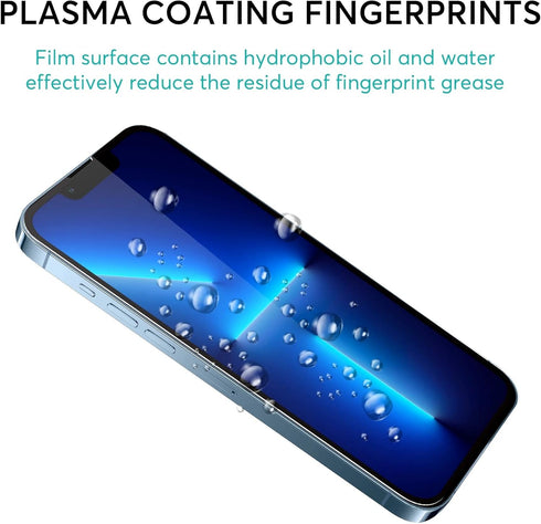 iPhone 14 Screen Protector Tempered Glass (3 Pack) with Easy Installation Frame.