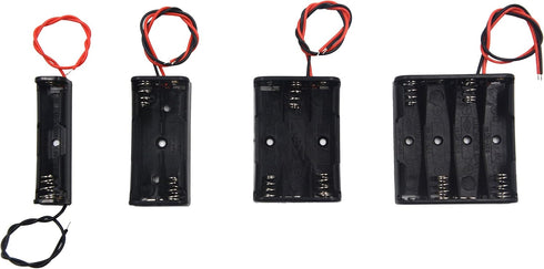(Pack of 8) AAA Battery Holder Bundle, 2Pcs Single AAA, 2Pcs 2X 1.5V, 2Pcs 3 AAA, 2Pcs 4X 1.5V Battery Holders